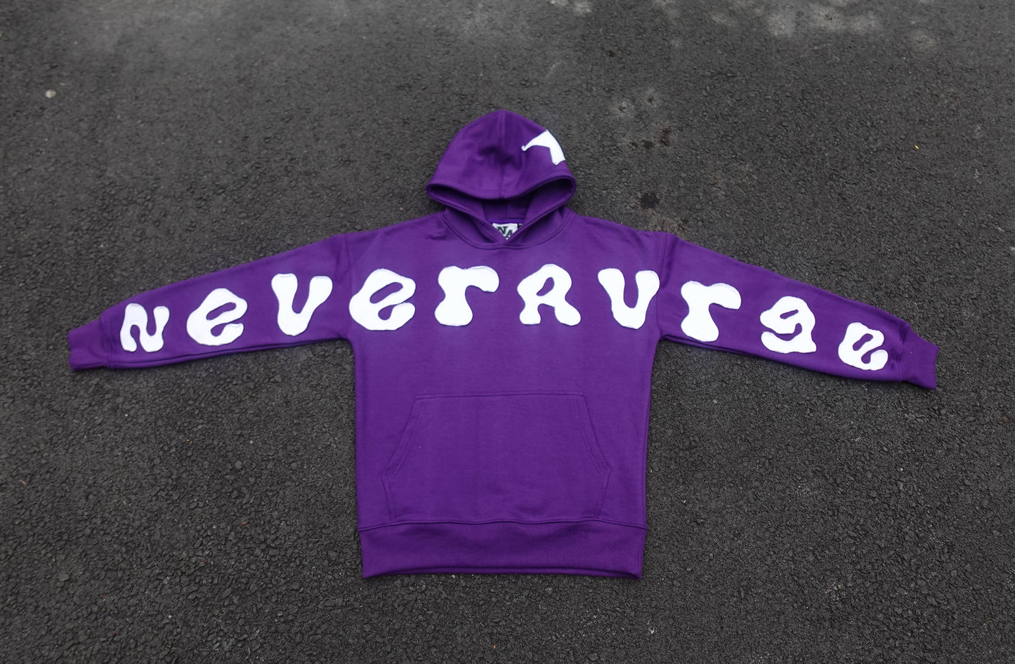 Midnight Purple Applique Embroidery Hoodie