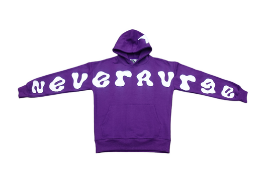 Midnight Purple Applique Embroidery Hoodie