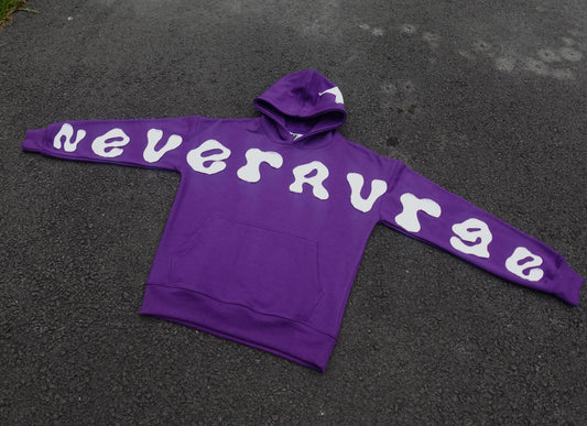 Midnight Purple Applique Embroidery Hoodie