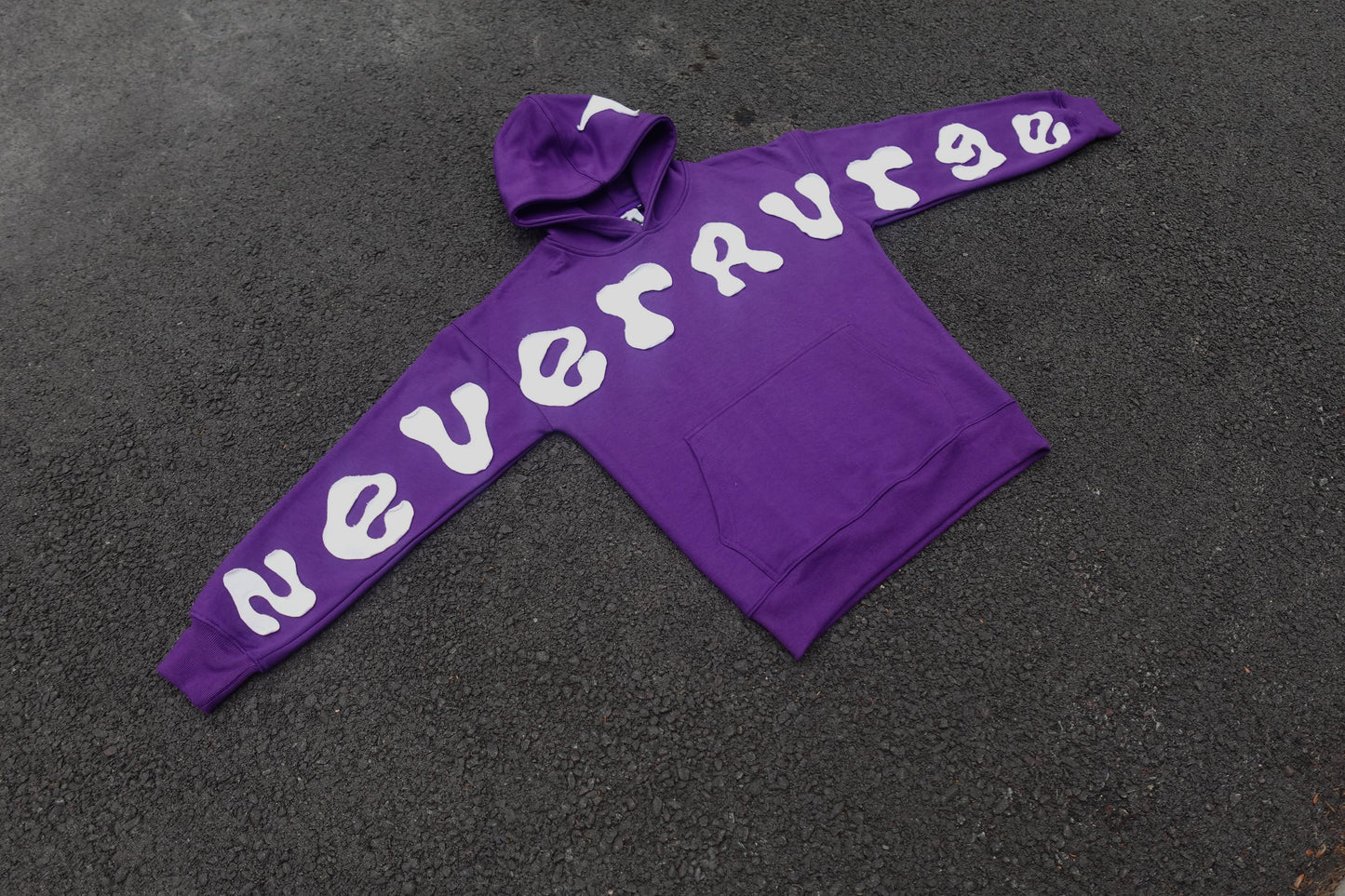 Midnight Purple Applique Embroidery Hoodie