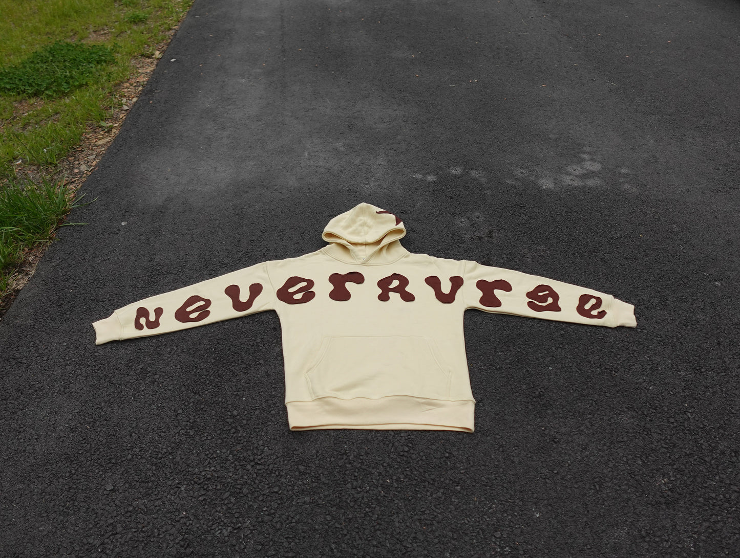 Mocha Reversed Applique Embroidery Hoodie