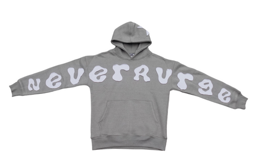 Grey Applique Embroidery Hoodie