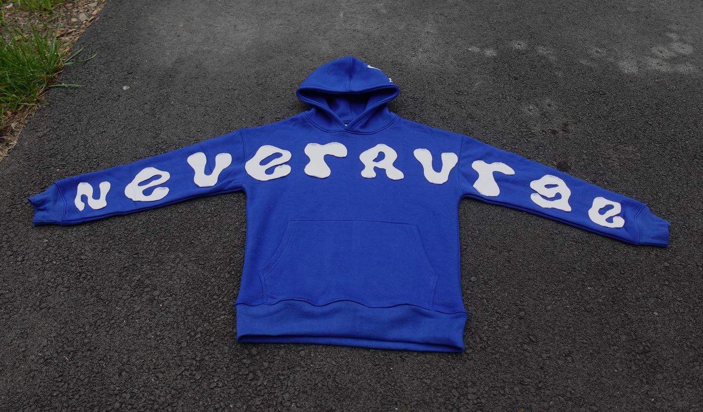 Royal Blue Applique Embroidery Hoodie