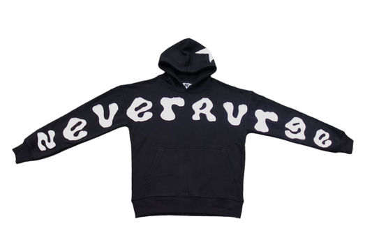 Black Applique Embroidery Hoodie