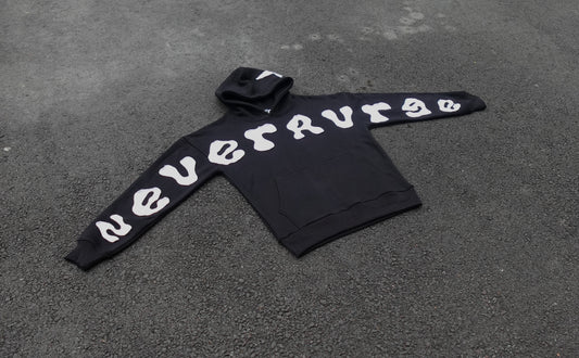 Black Applique Embroidery Hoodie