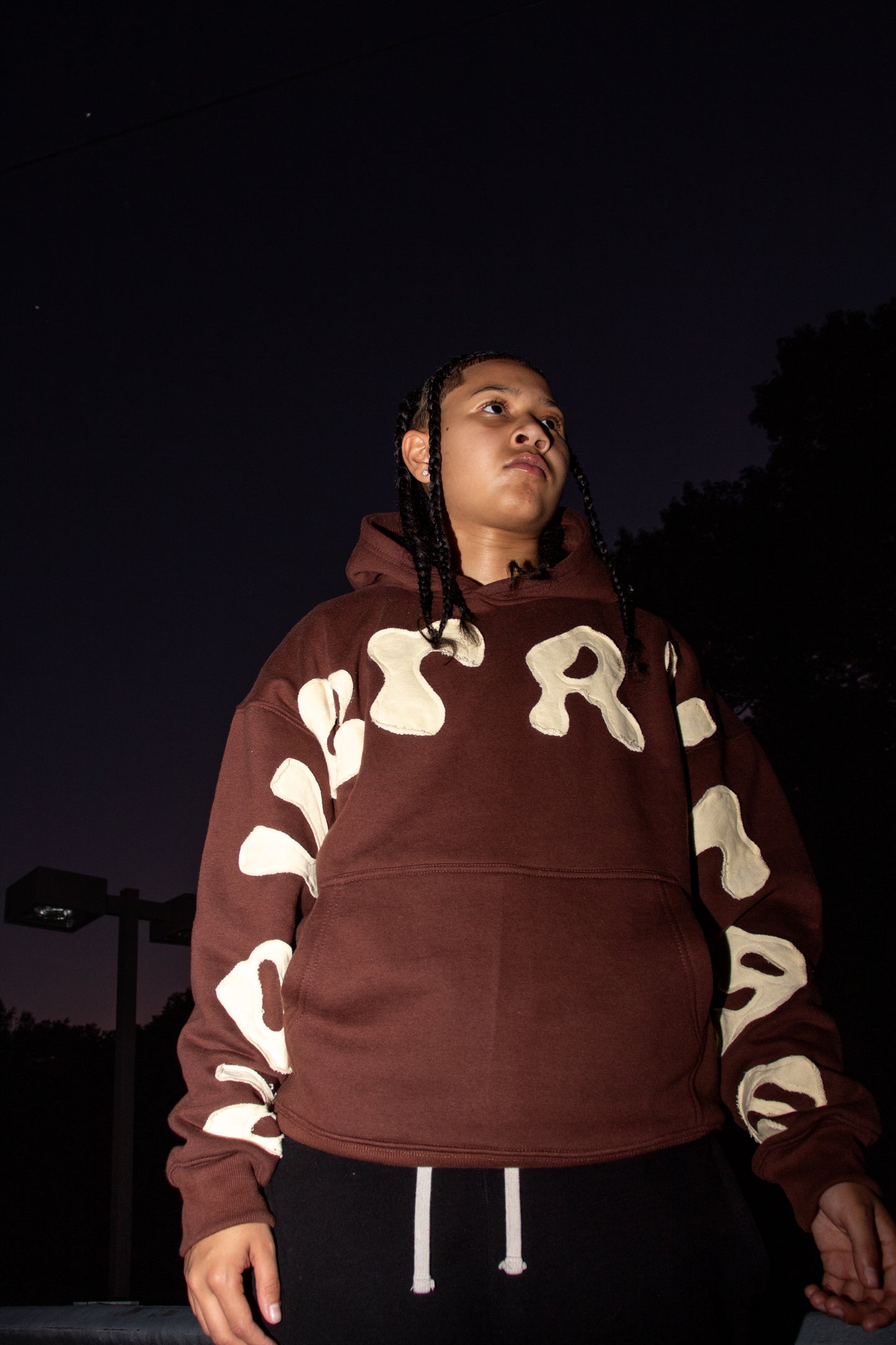 Mocha Applique Embroidery Hoodie