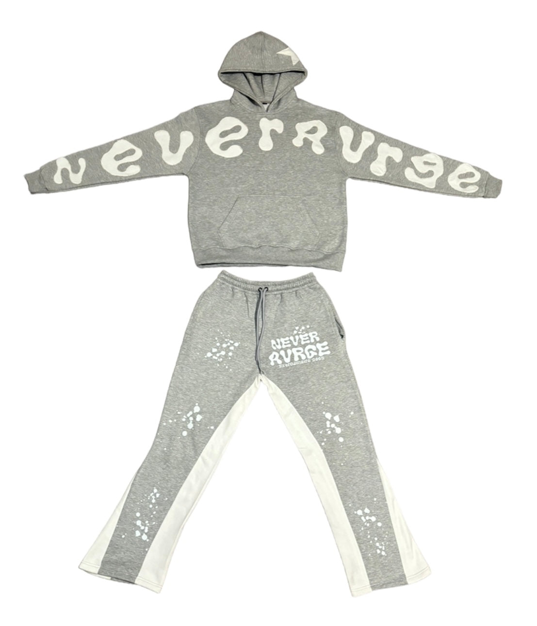 Grey Applique Embroidery Sweatsuit