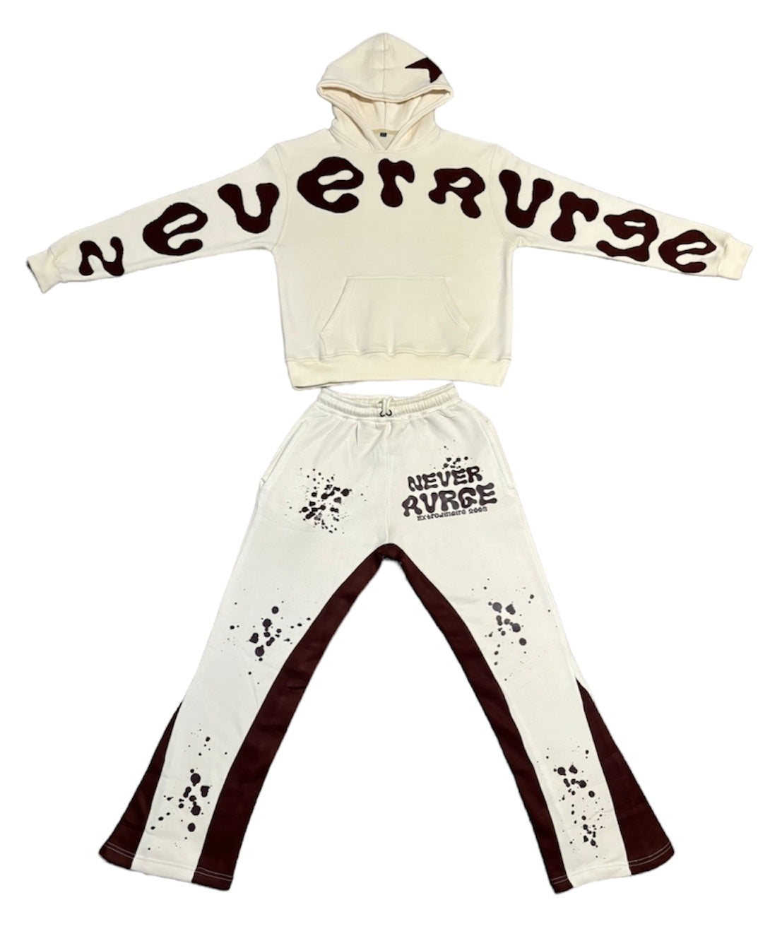 Mocha Reversed Applique Embroidery Sweatsuit